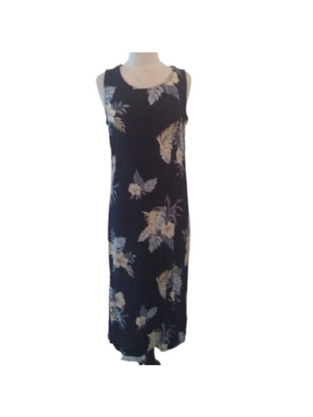 Studio JPR Textured Floral Dress, Navy,/Pale Blue/Cream, Size Large